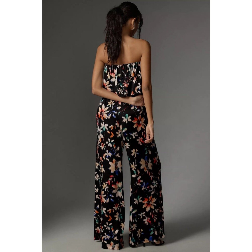 NWT Anthropologie Corey Lynn Calter Black Floral Strapless Jumpsuit Size XL - Picture 10 of 16